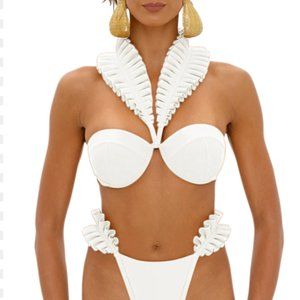 Andrea Iyamah White Mulan Top- L